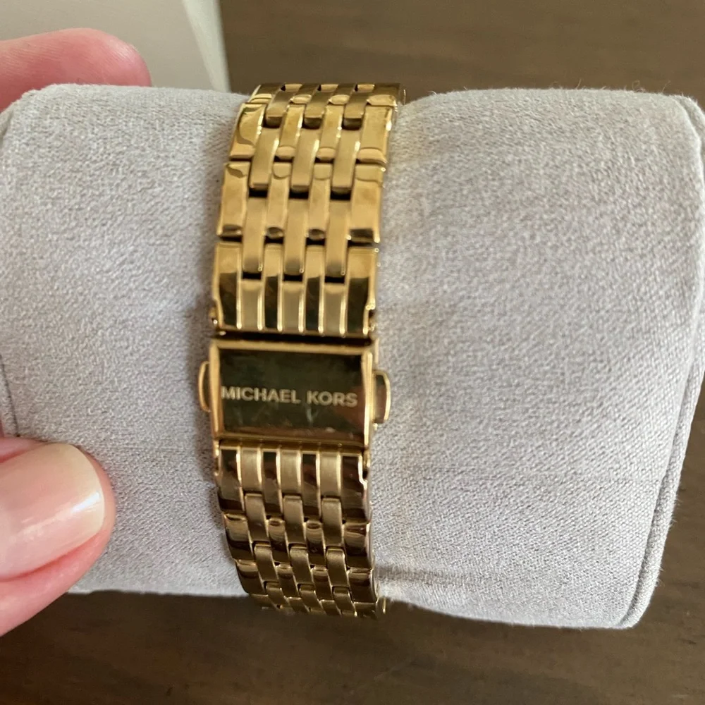 Michael Kors Gold Square Face Bracelet Watch - Picture 7 of 11